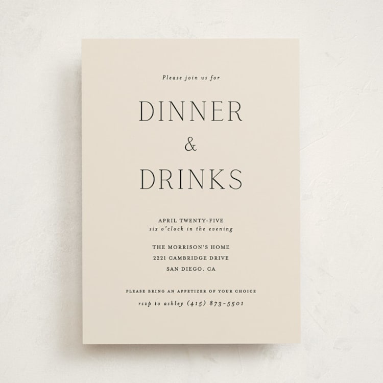 "In Love" - Party Invitations in Linen by Vanessa Doyle - Front