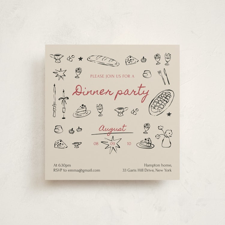 "Let’s Feast!" - Party Invitations in Classic by Zove Ahhh - Front