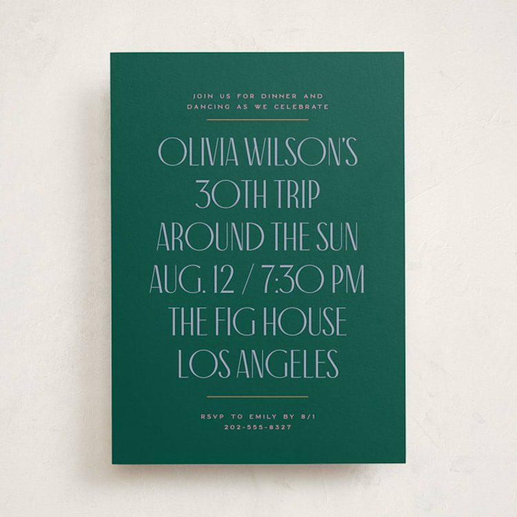 "Around The Sun" - Party Invitations in Emerald by Owl and Toad - Front