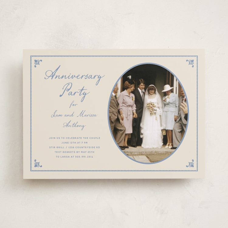 "Timeless love" - Party Invitations in Dusty Blue by Stacey Meacham - Front