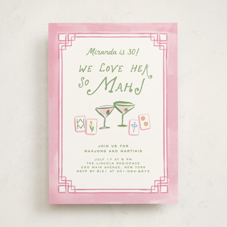 "Tiles and tinis" - Party Invitations in Flamingo by Creo Study - Front