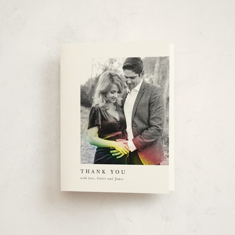 "Rainbow Light" - Pregnancy Announcement Thank You Cards in Rainbow by Maria Hilas-Louie - Front