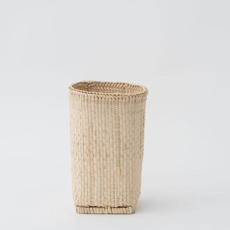"Pencil Holder | Desk Organizer | Woven Basket" - Pencil Case in beige by Jennifer Abelev
