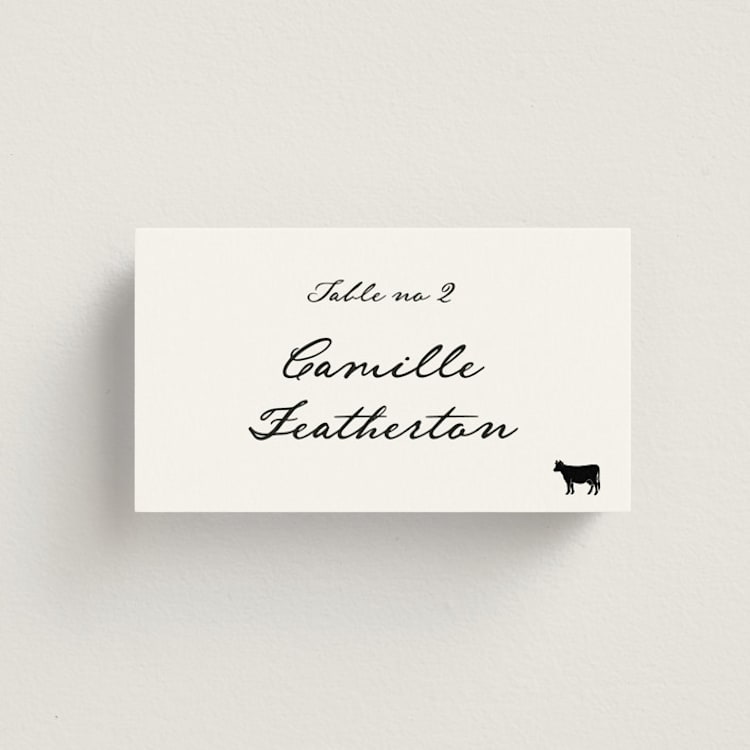 "the classic" - Place Cards - Beef in Onyx by Benita Crandall - Front