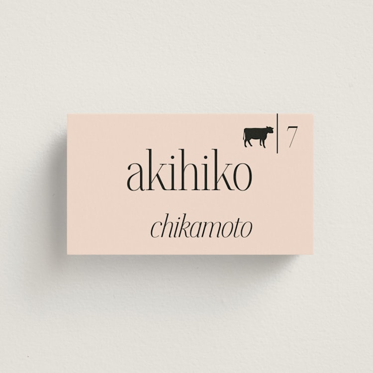 "NoHo" - Place Cards - Beef in Champagne by Hudson meet Rose - Front