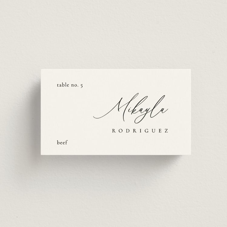 "Corner" - Place Cards - Beef in Silk by Kelly Schmidt - Front