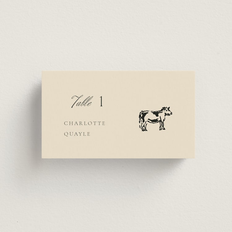 "Whimsical Watercolour" - Place Cards - Beef in Chardonnay by Draft and Wed - Front