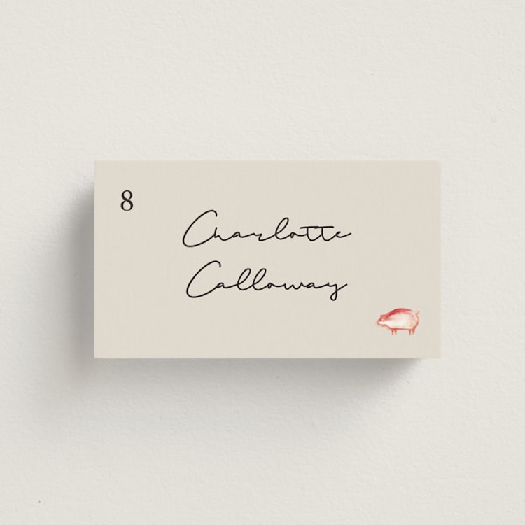 "Handmade" - Place Cards - Beef in Champagne by Lucrecia Caporale - Front