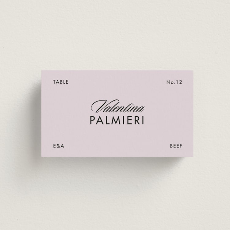 "Cinematique" - Place Cards - Beef in Lilac by Tamara Hilje - Front