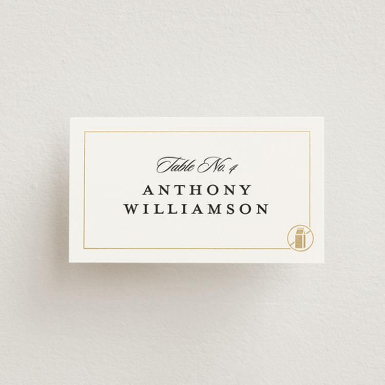 "Foil Meal Silhouettes" - Place Cards in Vanilla by Stacy Maalouf - Front
