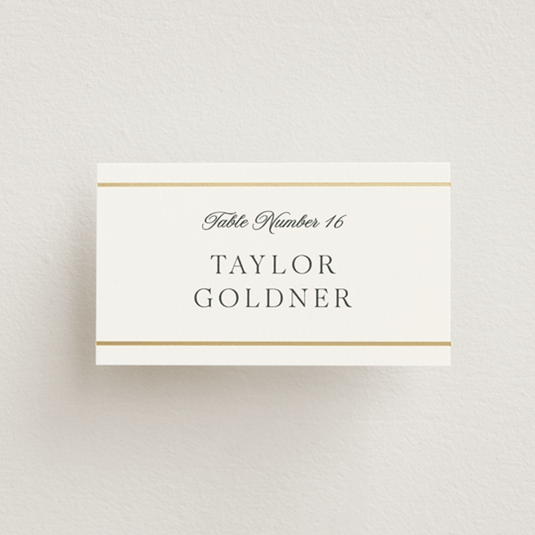 "Opulence" - Place Cards in Pearl by Stacey Meacham - Front