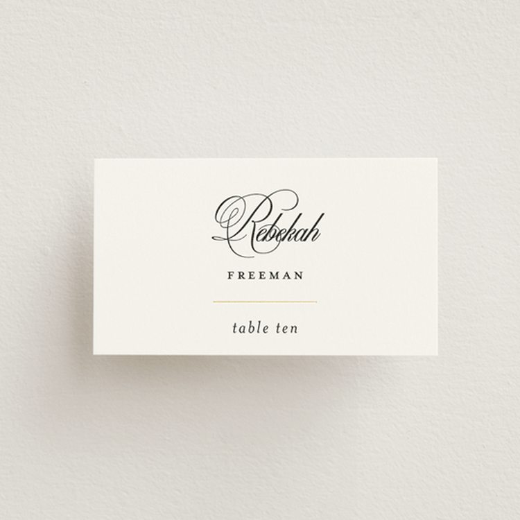 "Loren" - Place Cards in Cotton by Christie Garcia - Front