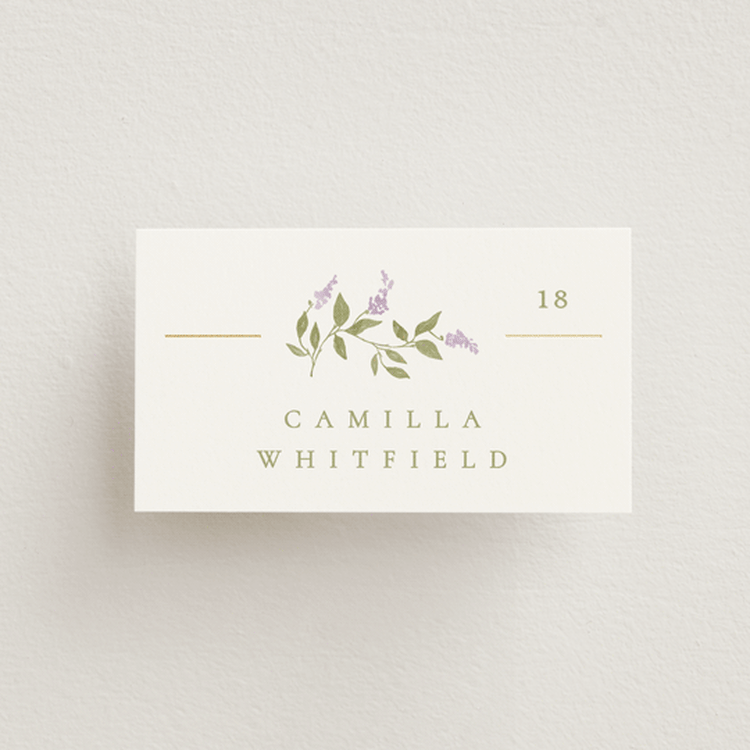 "Marmont" - Place Cards in Lilac by Kristie Kern - Front