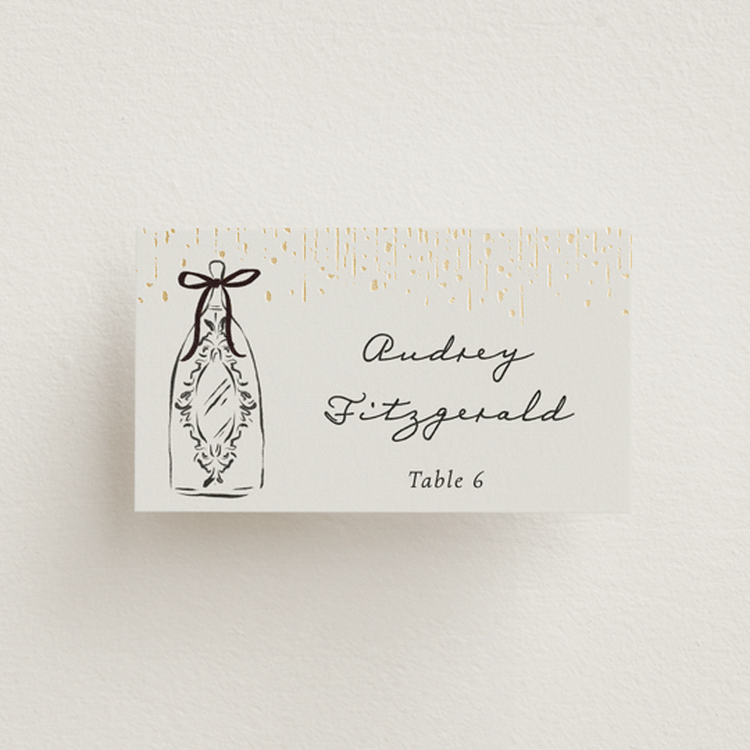 "Hand Illustrated Whimsical Chandelier" - Place Cards in Noir by Jackie Crawford - Front