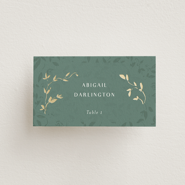 "Southern Romance" - Place Cards in Eucalyptus by Simona Camp - Front