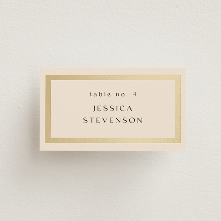 "Framed Photo" - Place Cards in Latte by Stacy Maalouf - Front