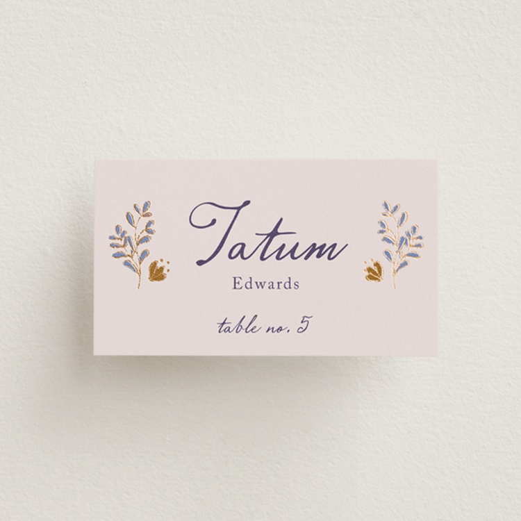 "Together in Bloom" - Place Cards in Wisteria by Monika Konieczna - Front