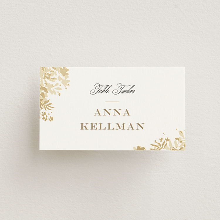 "heritage" - Place Cards in Honeysuckle by Leah Bisch - Flat with Guest Name Printing