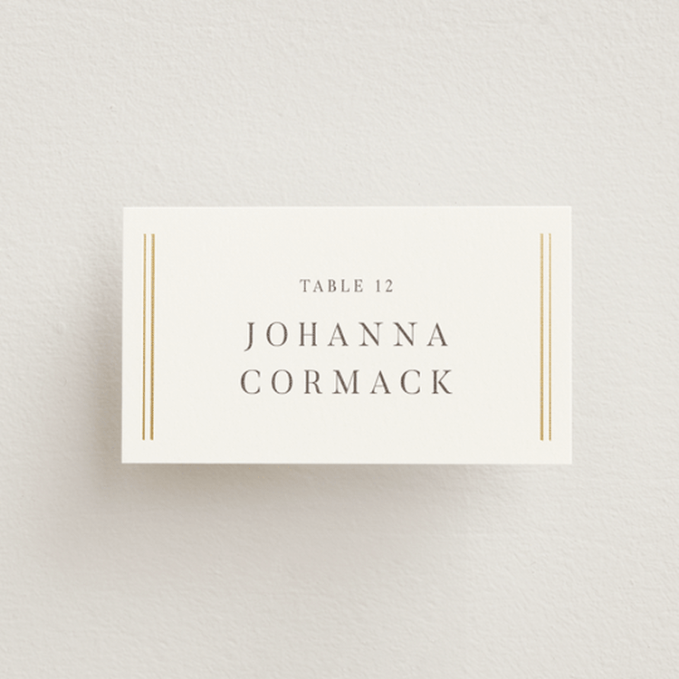 "Classic Elegance" - Place Cards in Pearl by Nicole Walsh - Front