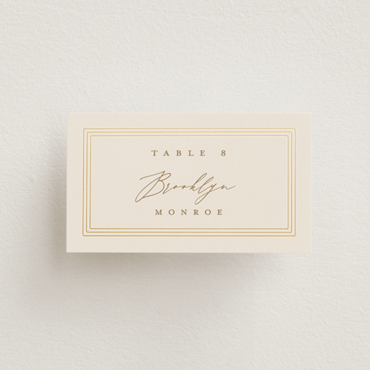 "Soleil" - Place Cards in Latte by Kristie Kern - Front