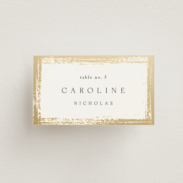 "Brushed Edge" - Place Cards in Silk by Kelly Schmidt - Front