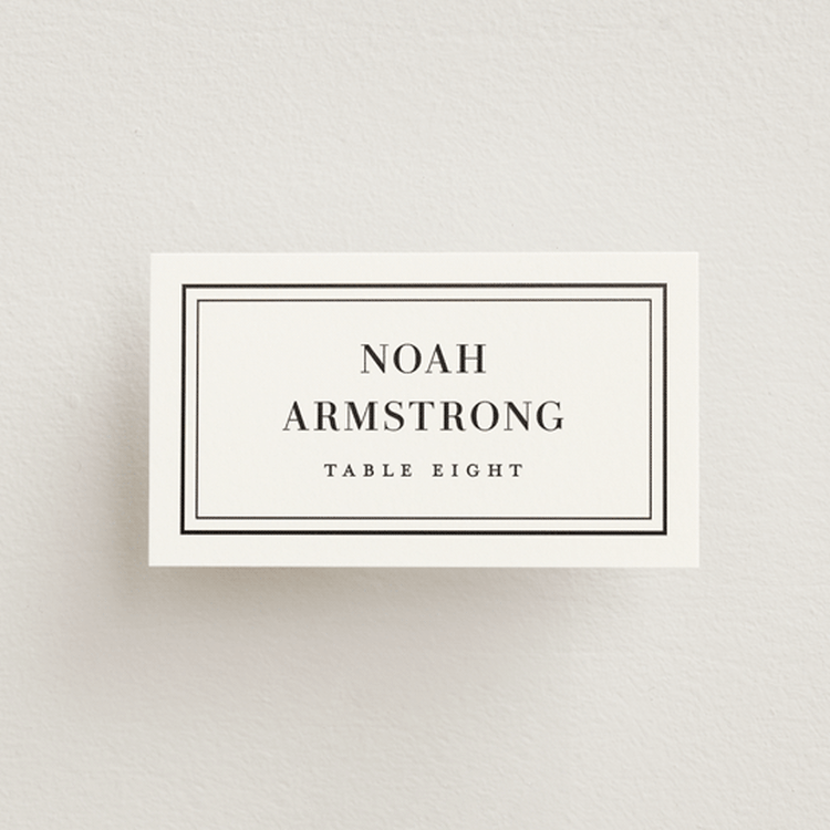 "Polished" - Place Cards in Cotton by Jennifer Postorino - Front