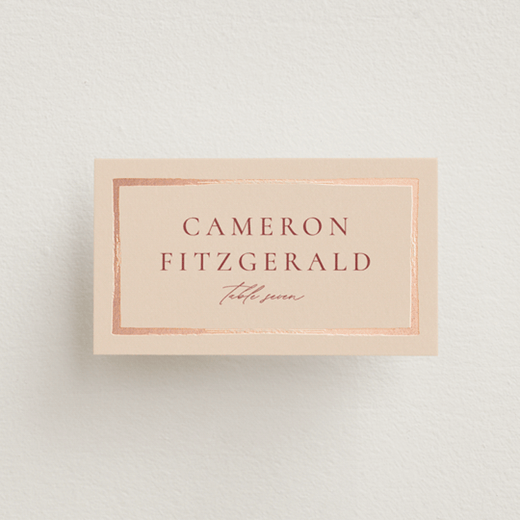 "Romantic Frame" - Place Cards in Peony by Wildfield Paper Co - Front