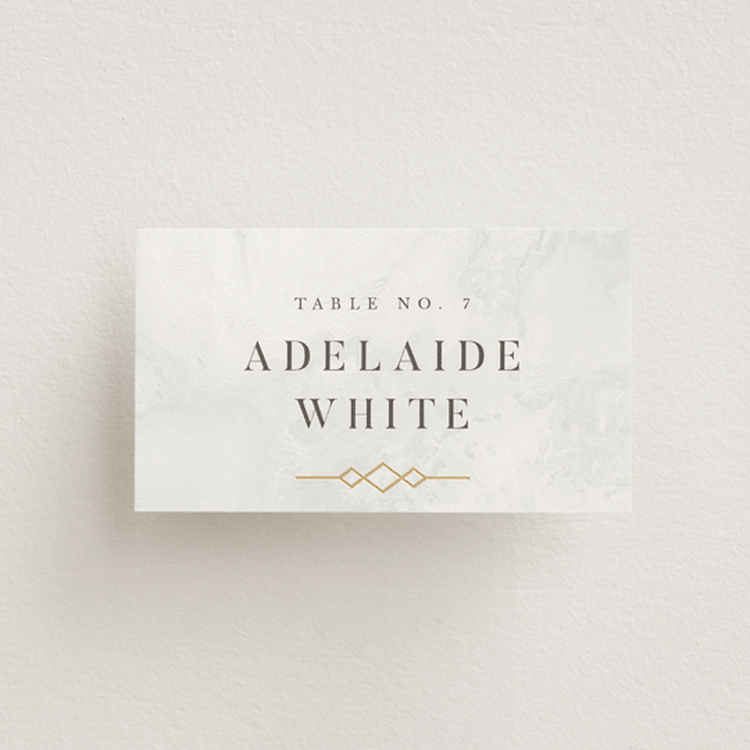 "Regent" - Place Cards in Opal by Robert and Stella - Front