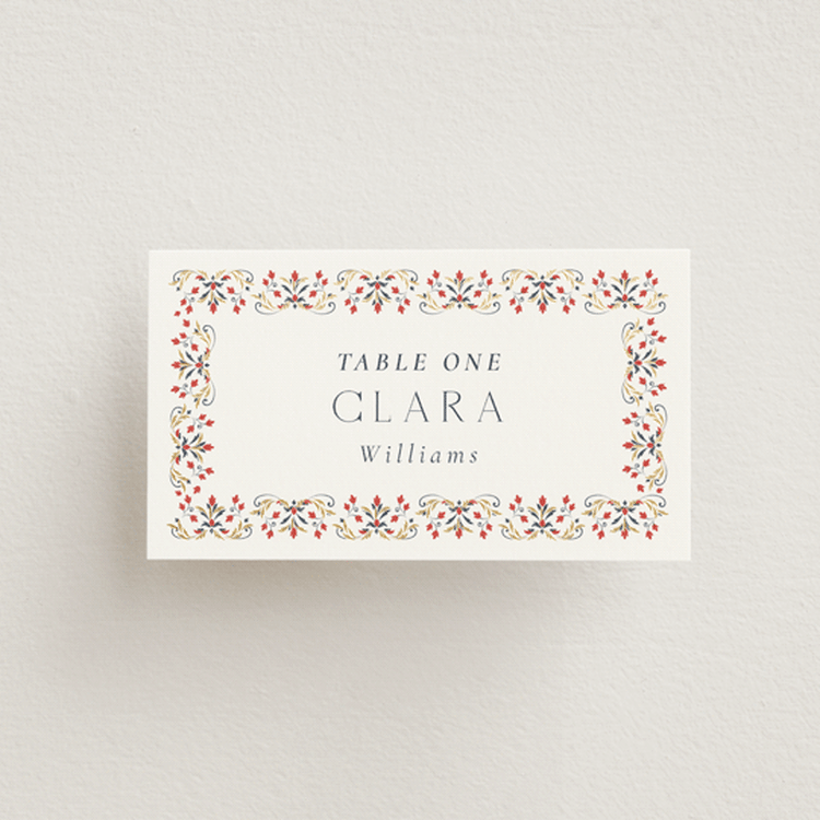 "Islamic Arch" - Place Cards in Scarlet by Sabrin Deirani - Front