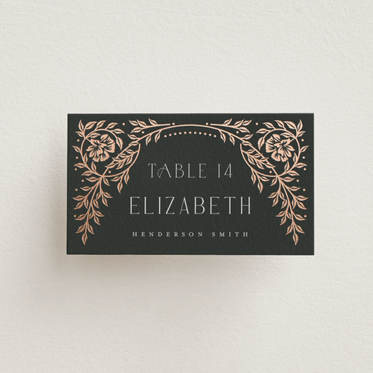 "Gilded nouveau frame" - Place Cards in Onyx by Ana de Sousa - Front