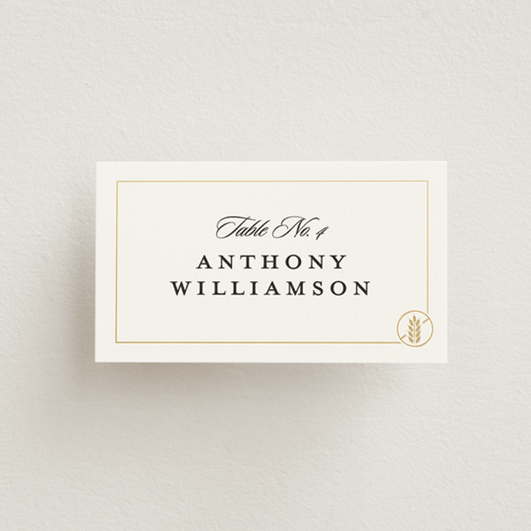 "Foil Meal Silhouettes" - Place Cards in Vanilla by Stacy Maalouf - Front
