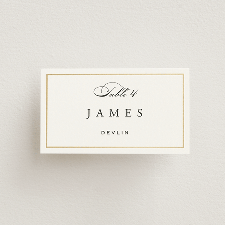 "Intertwined" - Place Cards in Pearl by Janean Hinger - Front