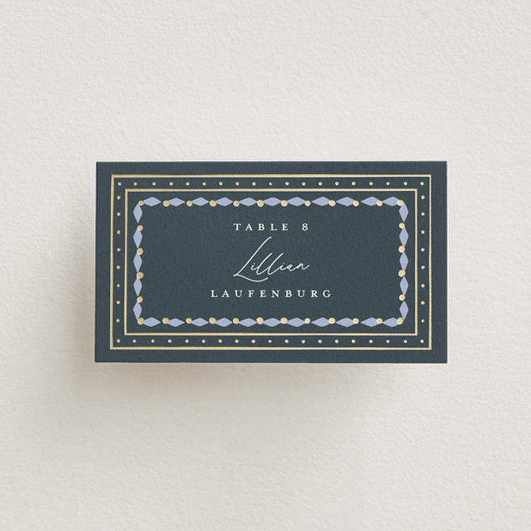 "Sadie" - Place Cards in Periwinkle by Erin German - Front