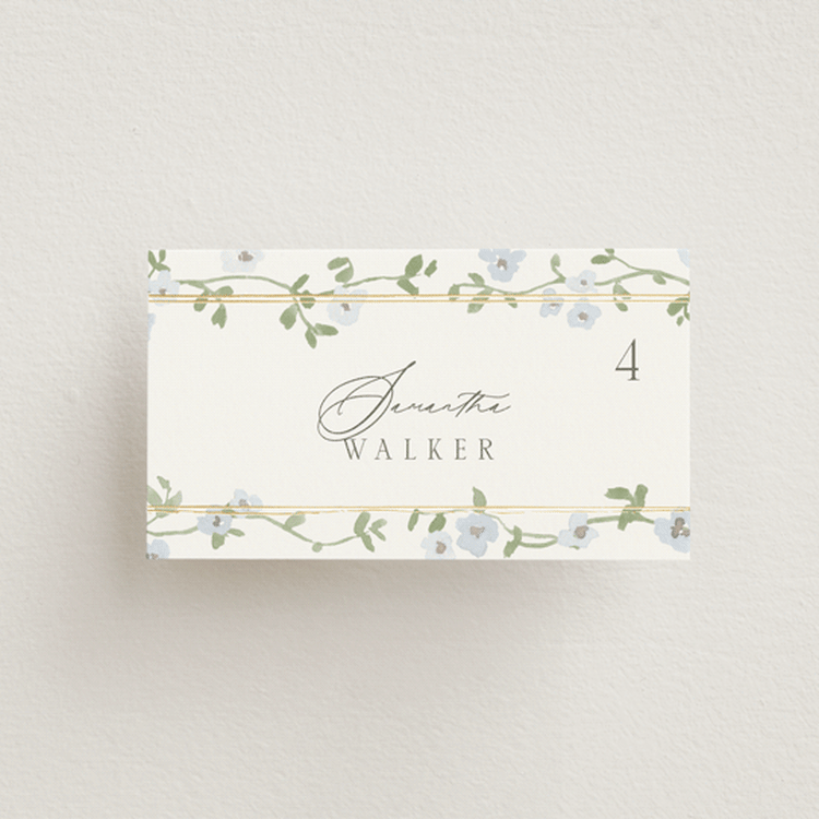 "Portico" - Place Cards in Blue Bell by Everett Paper Goods - Front