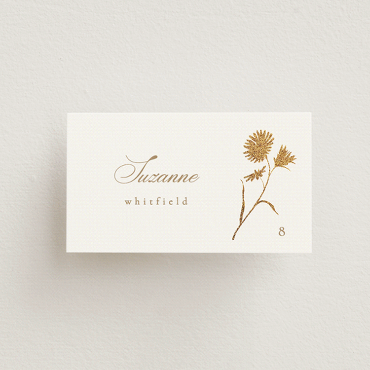 "The Romantic" - Place Cards in Buttercream by Kristie Kern - Front