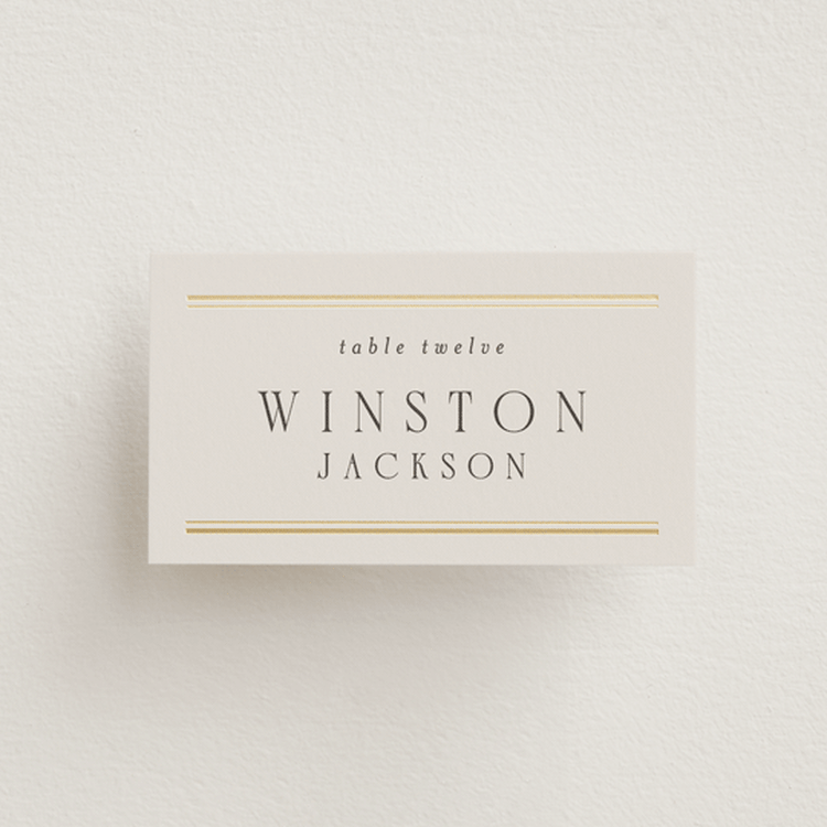 "Grace" - Place Cards in Champagne by Nicole Walsh - Front