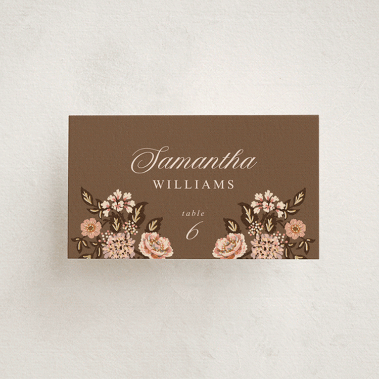 "Blooming path" - Place Cards in Chocolate by Paola Benenati - Front