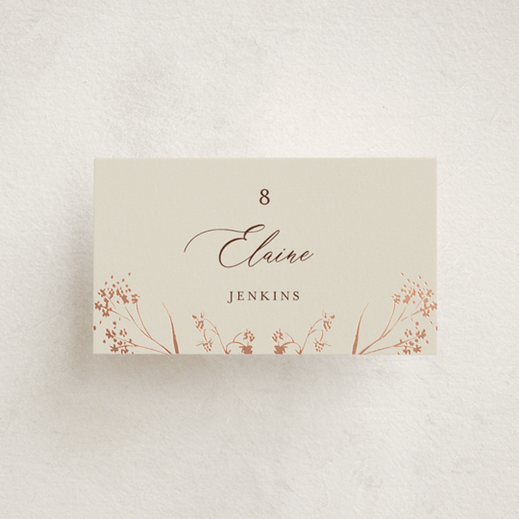 "Shining Florals" - Place Cards in Almond by frau brandt - Front