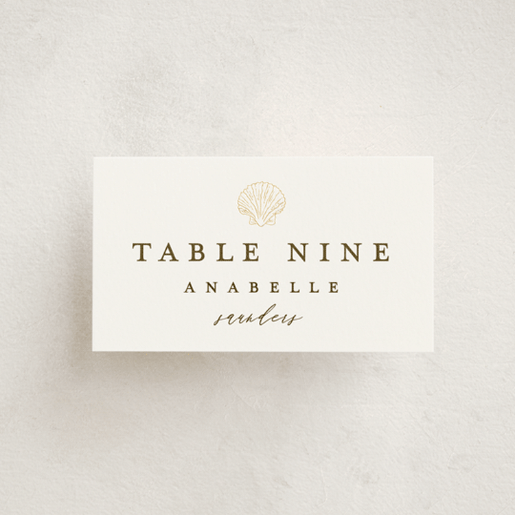 "By the Seashore" - Place Cards in Pearl by Maria Alou - Front