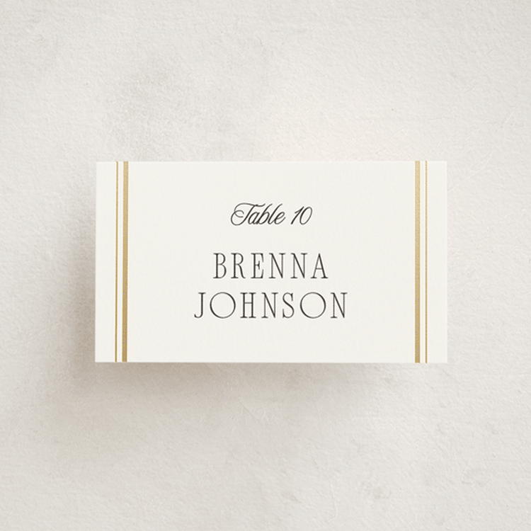 "Side Stripe" - Place Cards in Pearl by Nicole Walsh - Front