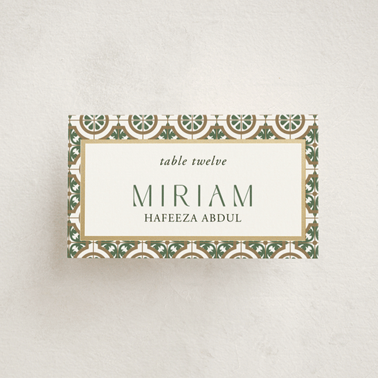 "Kareem" - Place Cards in Evergreen by Oma N. Ramkhelawan - Front