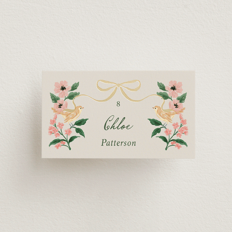 "Garden Feast" - Place Cards in Garden by Elly - Front