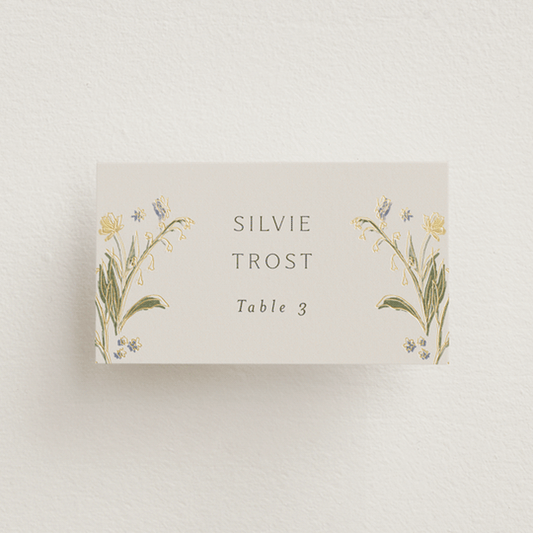 "Parisian Garden" - Place Cards in Petal by Nicoletta Savod - Front