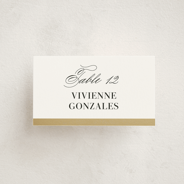 "Gilded Ampersand" - Place Cards in Cotton by Jennifer Postorino - Front