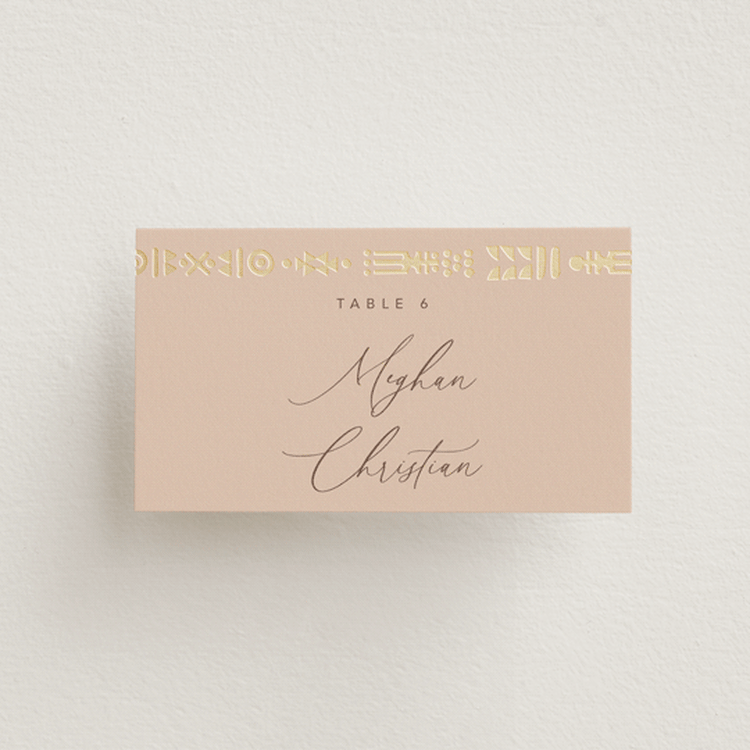 "Cultured Element" - Place Cards in Sahara by David Michuki - Front
