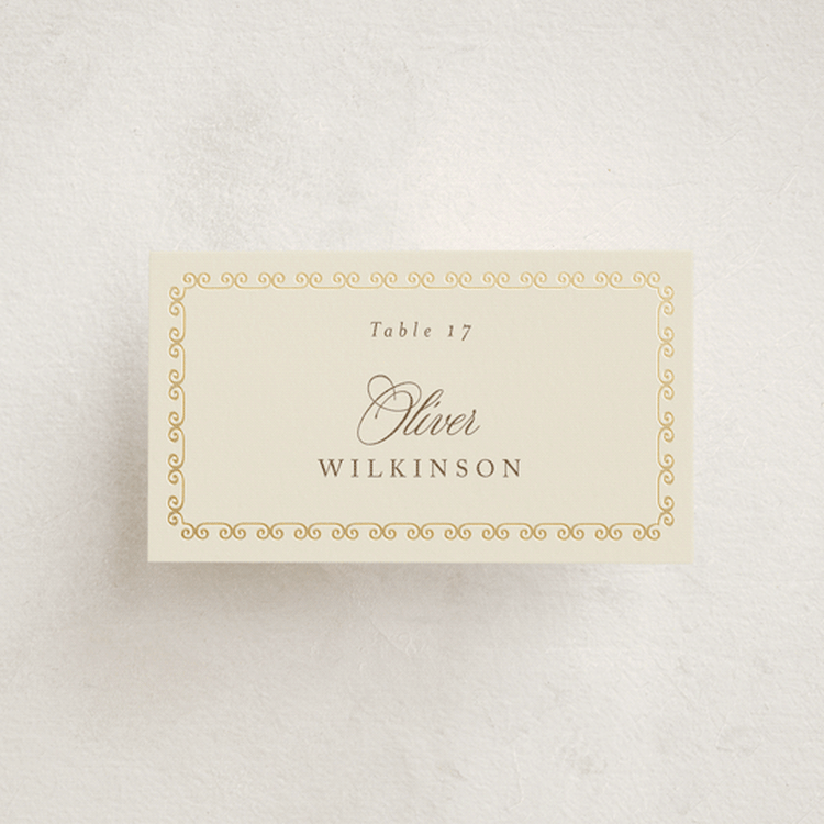 "Ahlum" - Place Cards in Champagne by Deynaaz Daraei - Front