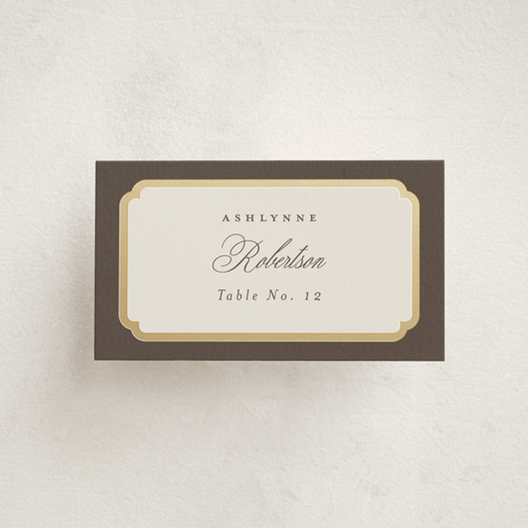 "Arch Frame" - Place Cards in Cognac by Emily Betts - Front