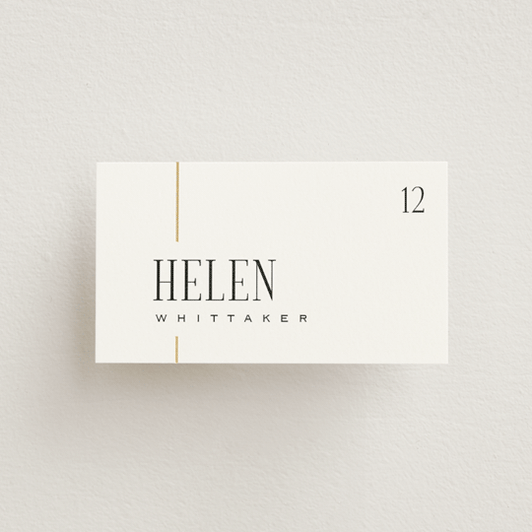 "Linear" - Place Cards in Silk by Laura Hankins - Front