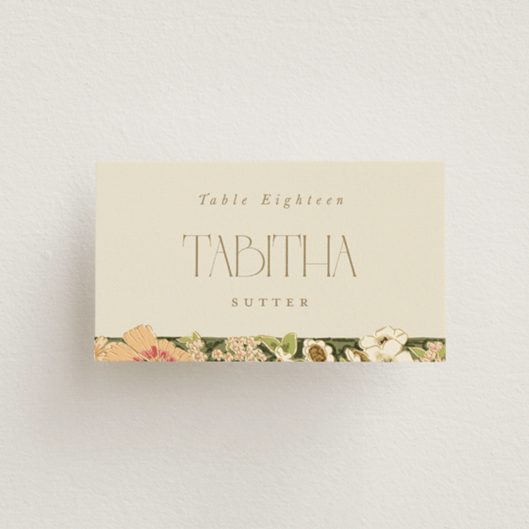 "In The Garden" - Place Cards in Sherbert by Leah Bisch - Front