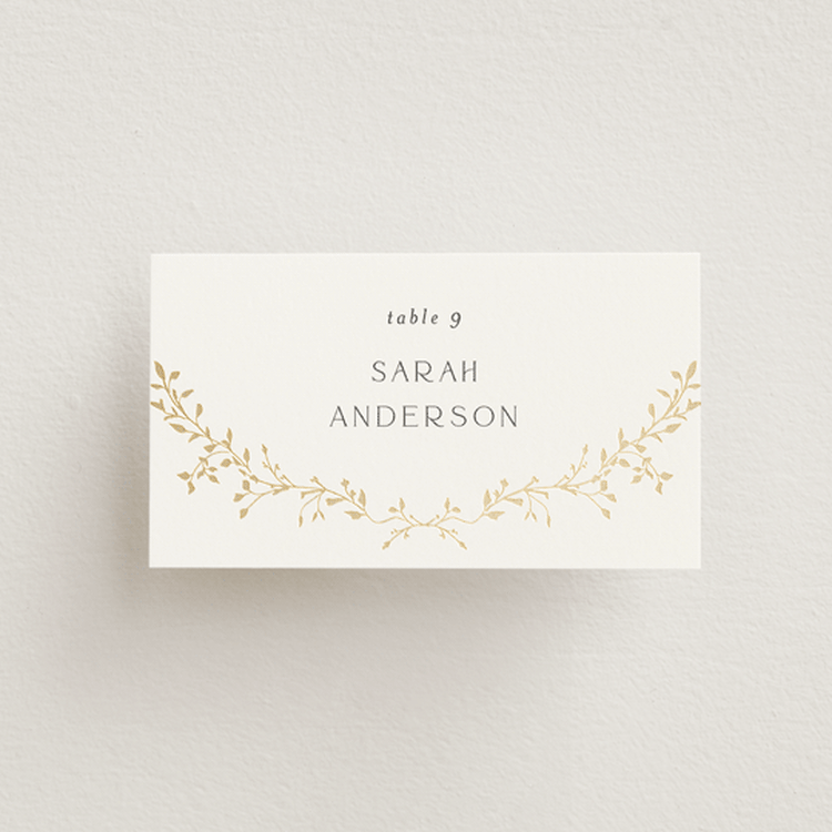 "Delicate Vine" - Place Cards in Alabaster by Susan Moyal - Front